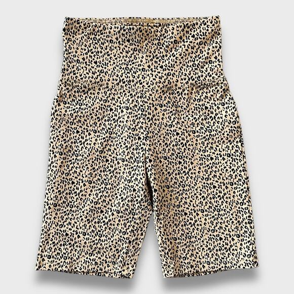 BP NWOT ANIMAL PRINT PULL ON ATHLETIC BIKE SHORTS TAN BLACK XS - Picture 2 of 9
